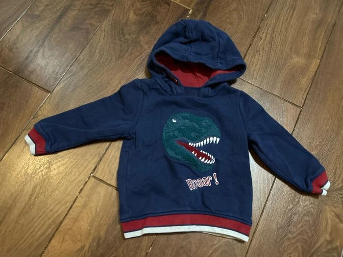 Pull à capuche en coton marine dinosaure sergent major 3 ans