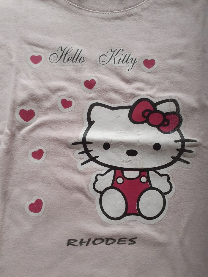 Tee shirt rose clair motif Hello Kitty - photo numéro 2
