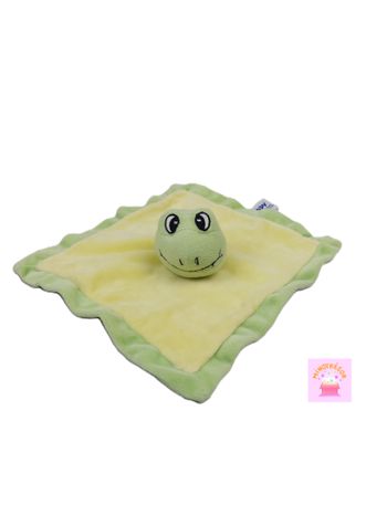 Doudou plat carré grenouille vert jaune SANDY