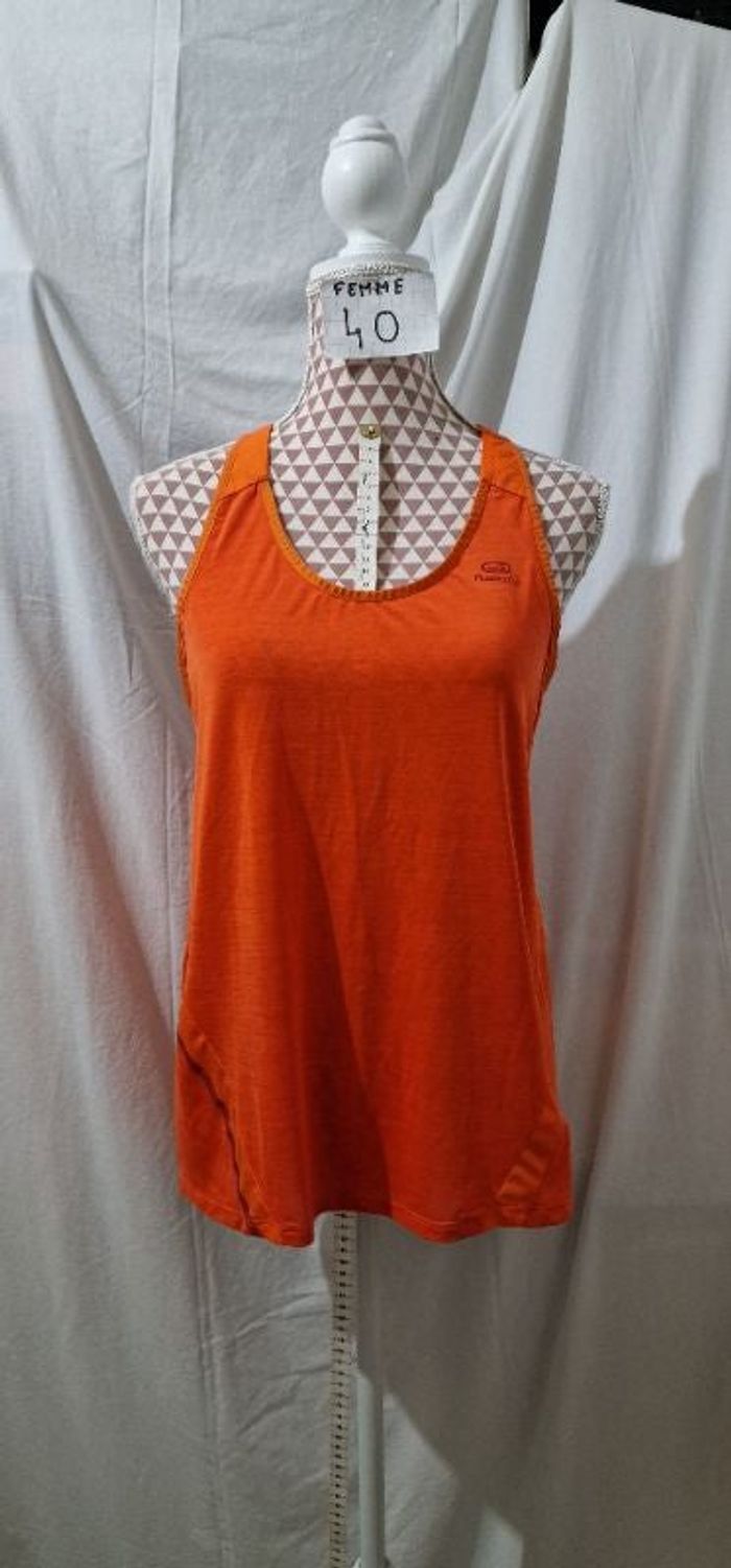 Débardeur, sport, orange,avec bandes réfléchissantes, en très très bon état