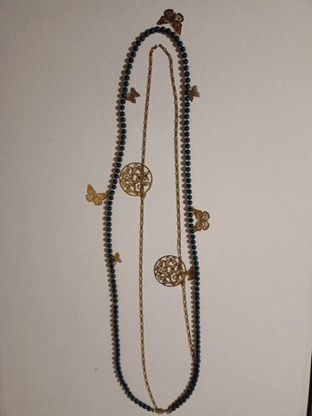 Magnifique collier papillons double