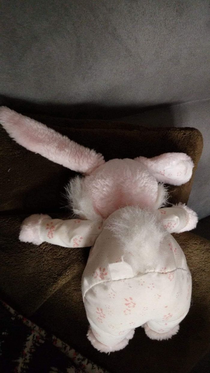 Peluche lapin rose - photo numéro 2