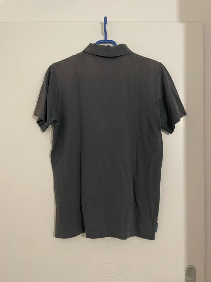 T-shirt polo à manches courtes gris motifs bleu turquoise converse taille M - photo numéro 5