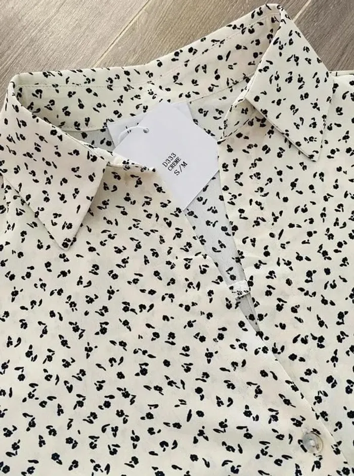 Beau Chemisier femme crème et noir taille 36-38 neuve - photo numéro 3