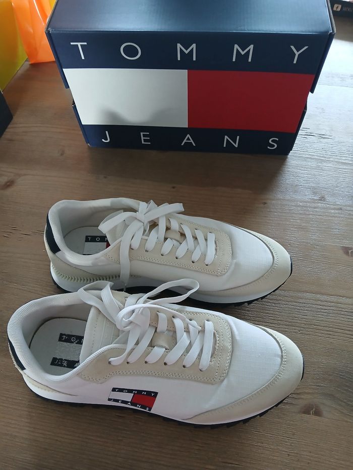 Baskets blanc & beige 41 - Tommy Hilfiger Jeans - photo numéro 5