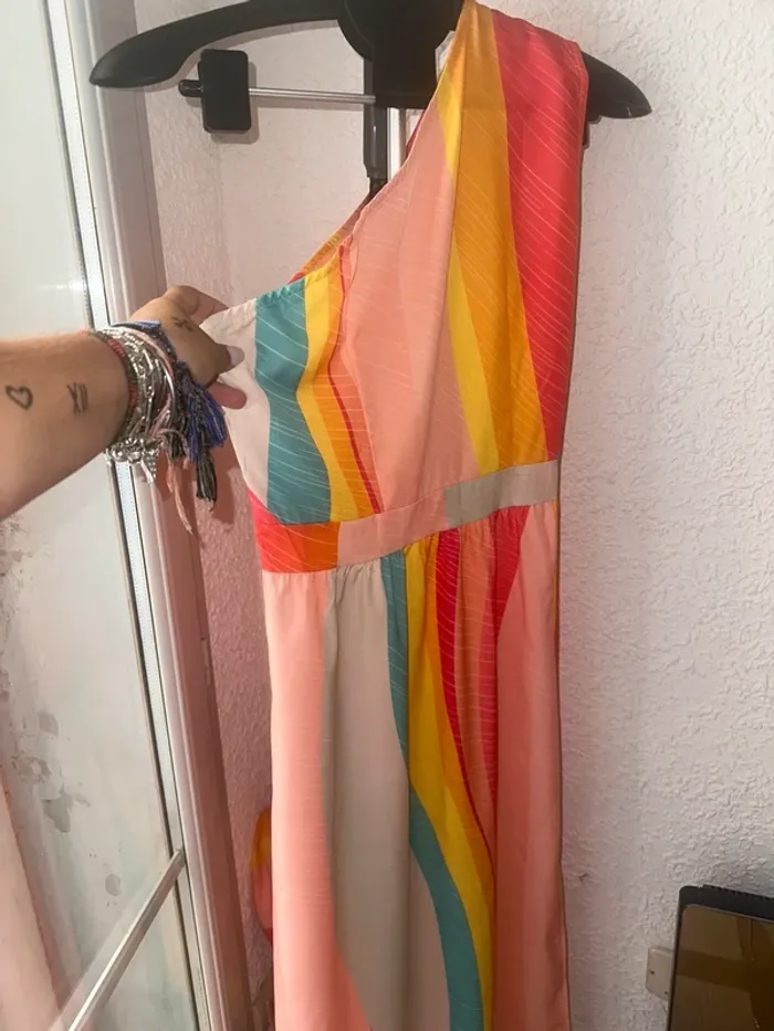 Robe fluide multicolore pastel – Taille XL – Parfaite pour l’été - photo numéro 2