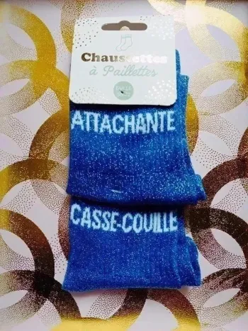 Chaussette à paillettes message