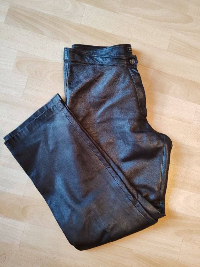 Pantalon en cuir brun