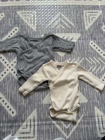 2 bodys manches longues 0 mois 