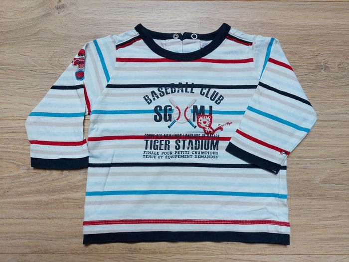 T-shirt rayé manches longues Baseball Sergent Major 12 mois