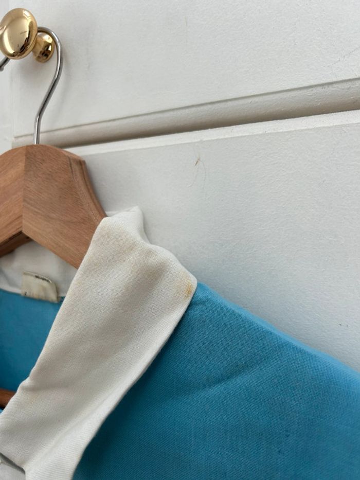 Robe en Tergal année 70 - bleu et blanche taille 40 - photo numéro 3