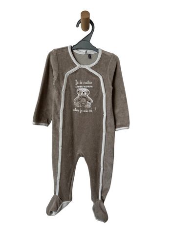 Pyjama / dors-bien en velours marron - 3 pommes 80cm (12 mois)