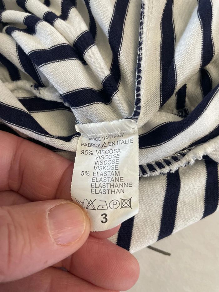 Combinaison blanche à rayures bleues taille 3 - photo numéro 5