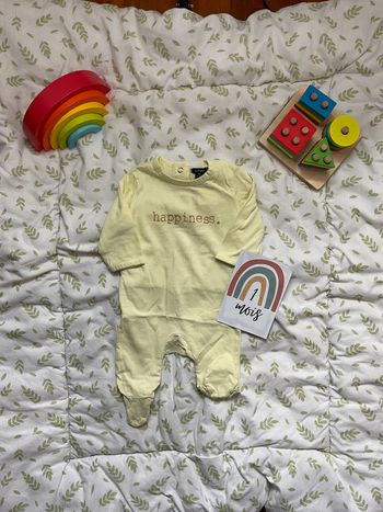 pyjama grenouillère en coton jaune pâle 1 mois kiabi