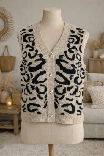 Gilet sans manches en maille douce et chaude