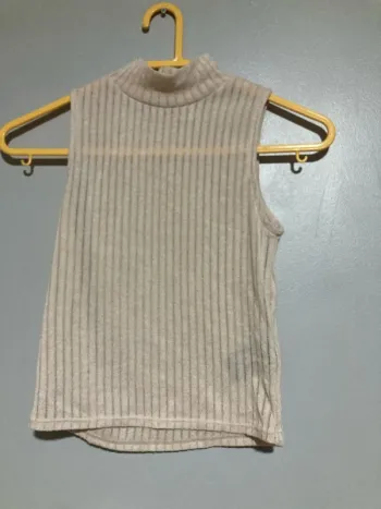 Top sans manches col roulé beige H&M XS – Très bon état