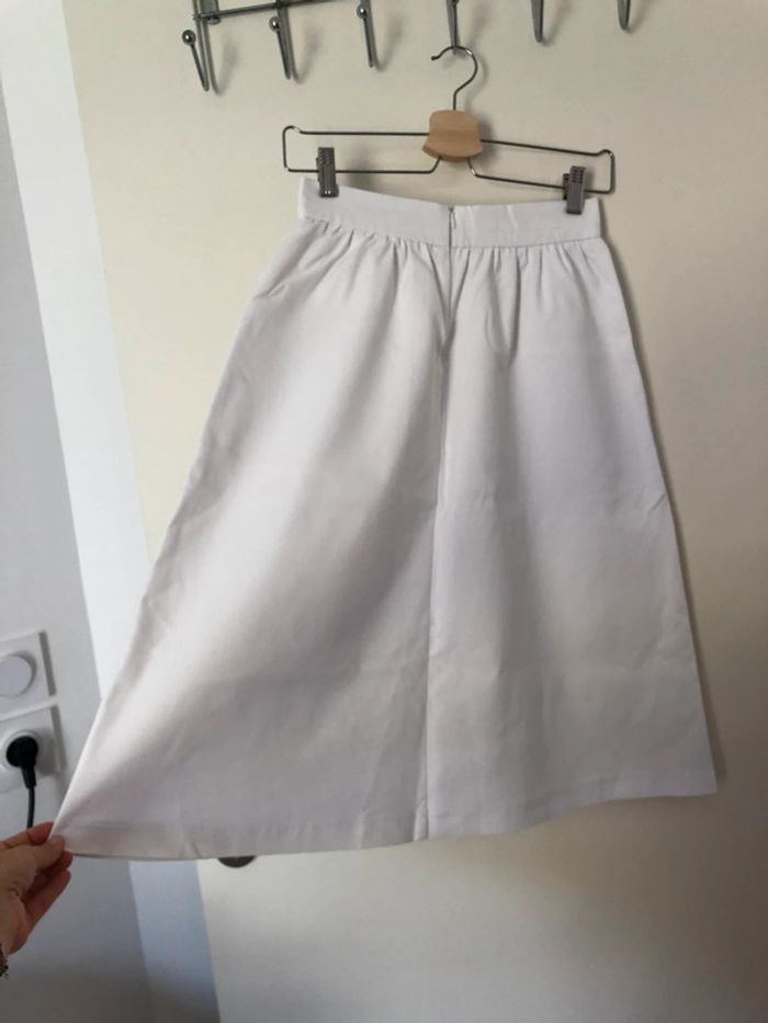 Jupe midi blanche Zara taille S - photo numéro 4