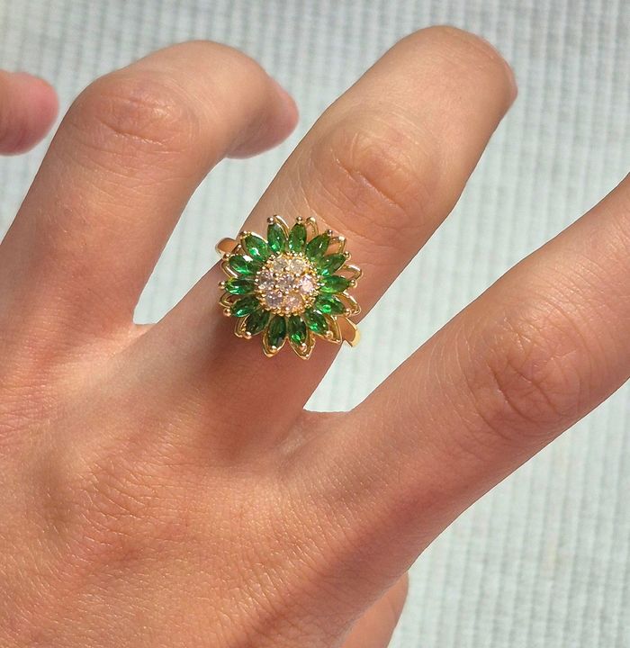 Bague marguerite anti-stress en acier inoxydable - photo numéro 5