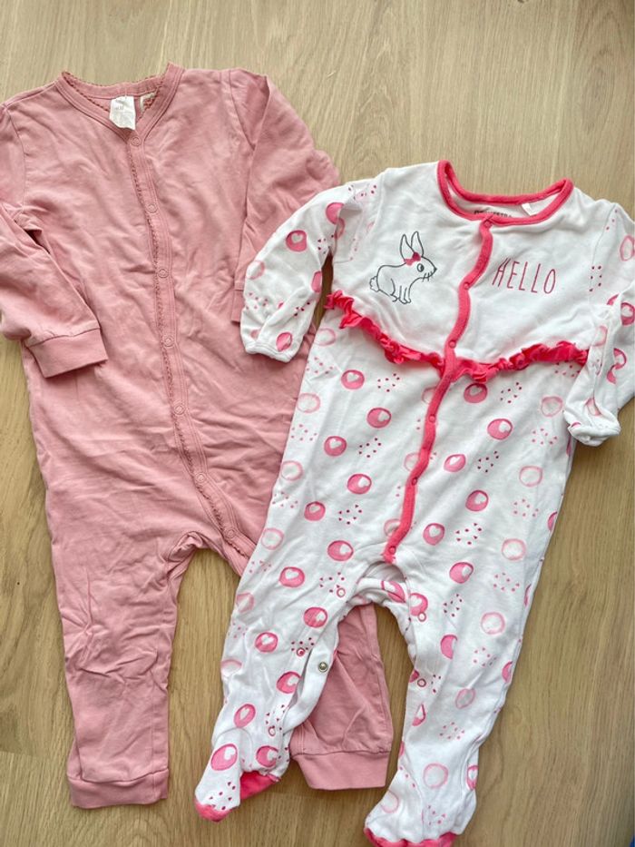 Lot de 2 pyjamas bébé fille 18 mois rose blanc imprimé