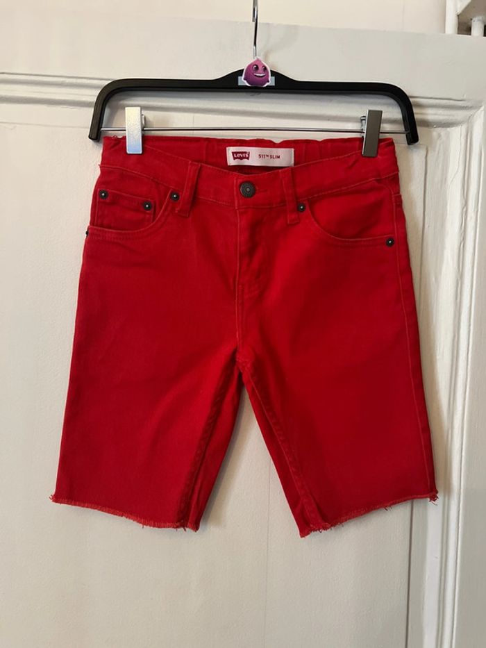Short bermuda 511 slim en jean rouge 10 ans - Levi's