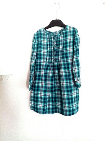 4 ans vert baudet robe carreaux bleu et vert