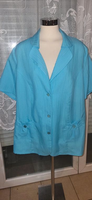 Veste bleue texturée à col ouvert – Style décontracté et élégant