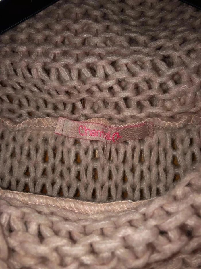 Pull maille col roulé rose Chantal B taille unique - photo numéro 4