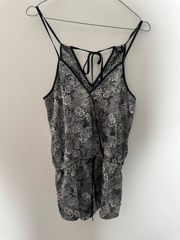 Combishort à fleurs noire et blanche Etam T36 S