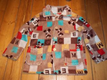 Veste polaire beige carrés multicolores  MICKEY (Disney1)