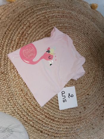 T shirt flamant rose 2 ans