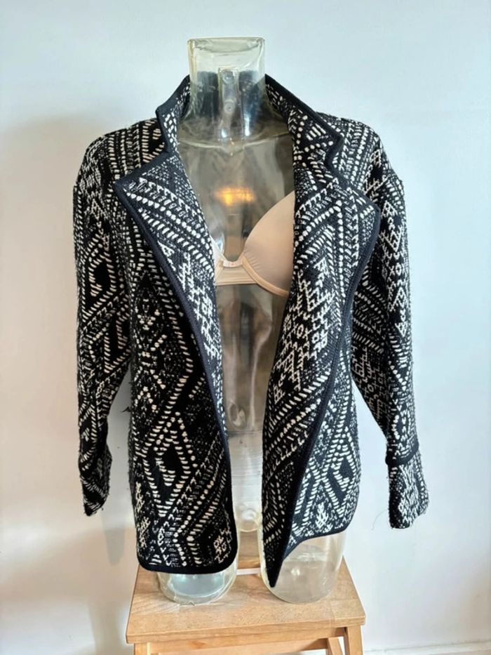 Veste Caroll taille 2 noir et blanc - photo numéro 5