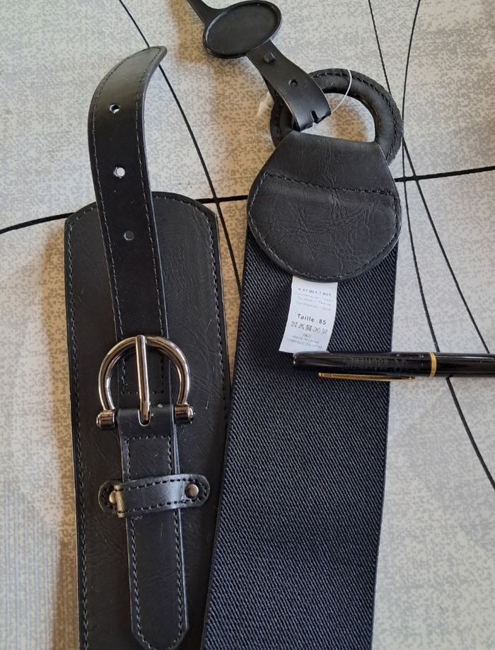 Lot ceintures noires NEUVES pour femme taille 85 et 95 - photo numéro 4