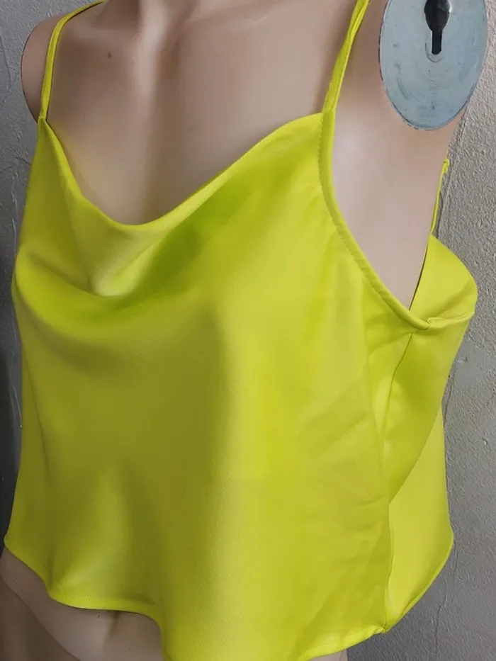 Top fluide jaune fluo Taille 40 - photo numéro 3