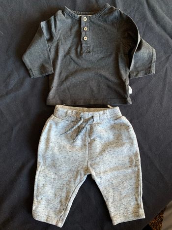Ensemble gris Mini chou Jogging & t-shirt 1-3 mois