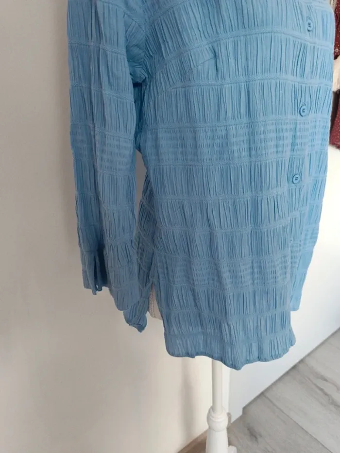 Chemise texturée bleu ciel damart – T. 40 (taille flexible) - photo numéro 8