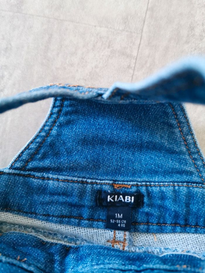 Salopette en jean bébé 1 mois - photo numéro 2