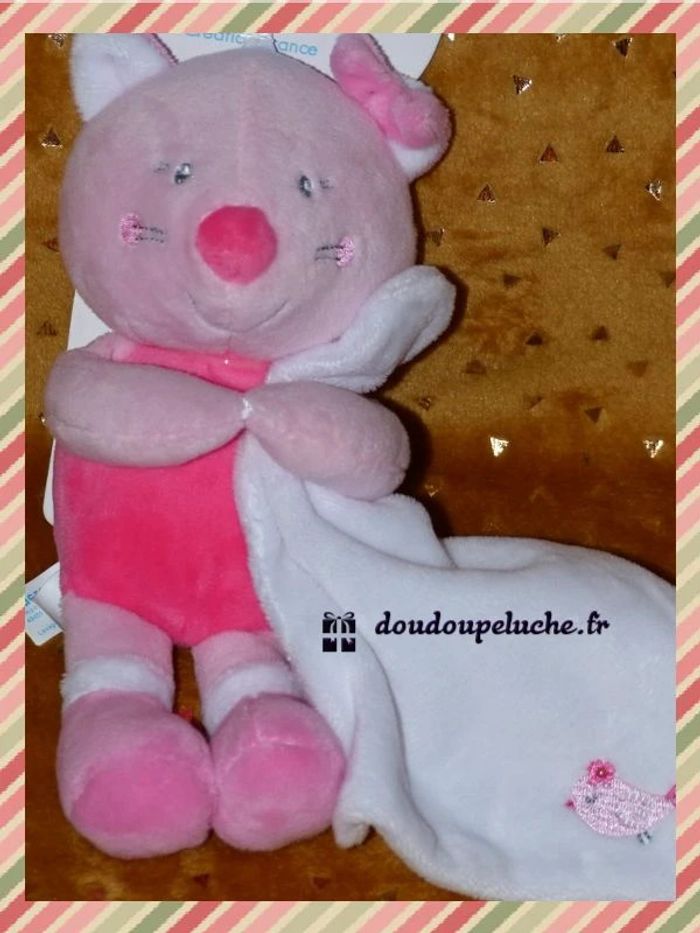 Doudou souris rose blanc Sucre d'orge neuf - photo numéro 2