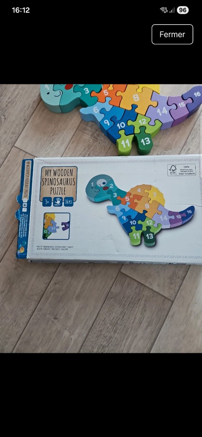 Puzzle bois dinosaure - photo numéro 2