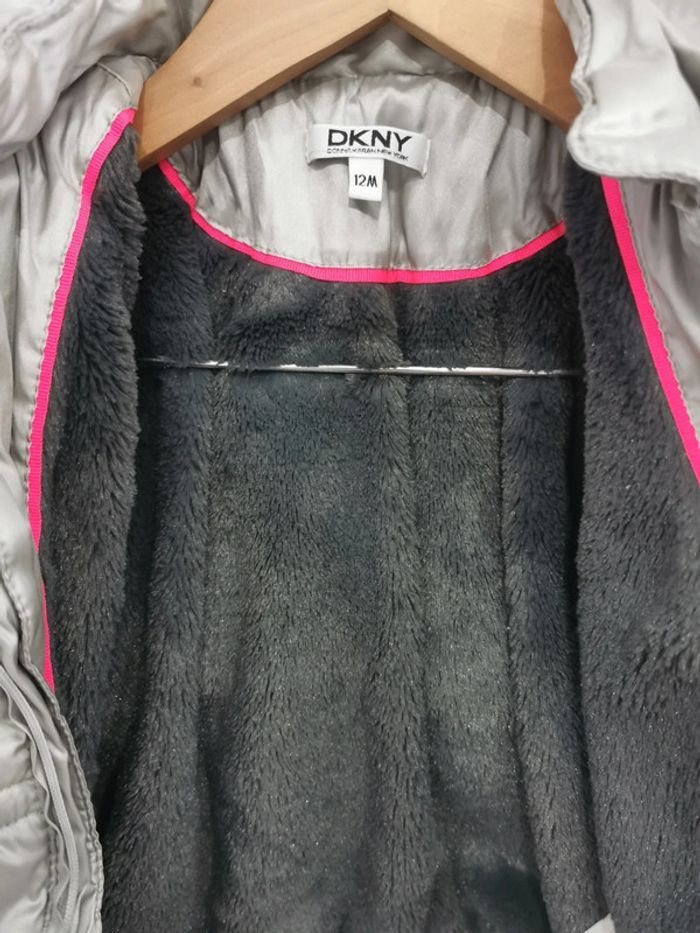 🌸Manteau doudoune fille gris DKNY 12mois - photo numéro 5