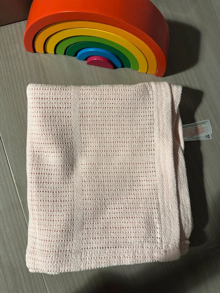 Couverture tricot de coton - rose