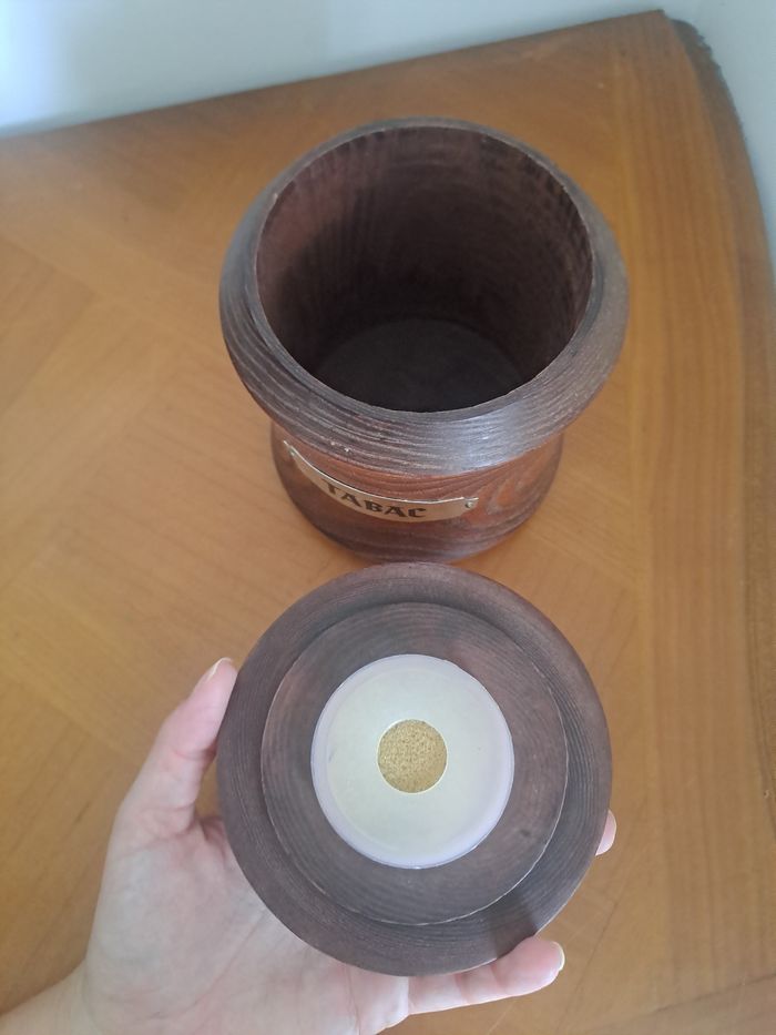 Pot à tabac vintage en bois - photo numéro 5