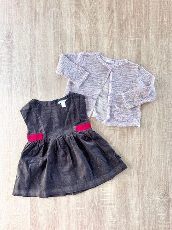 Robe & gilet brillant bébé fille 