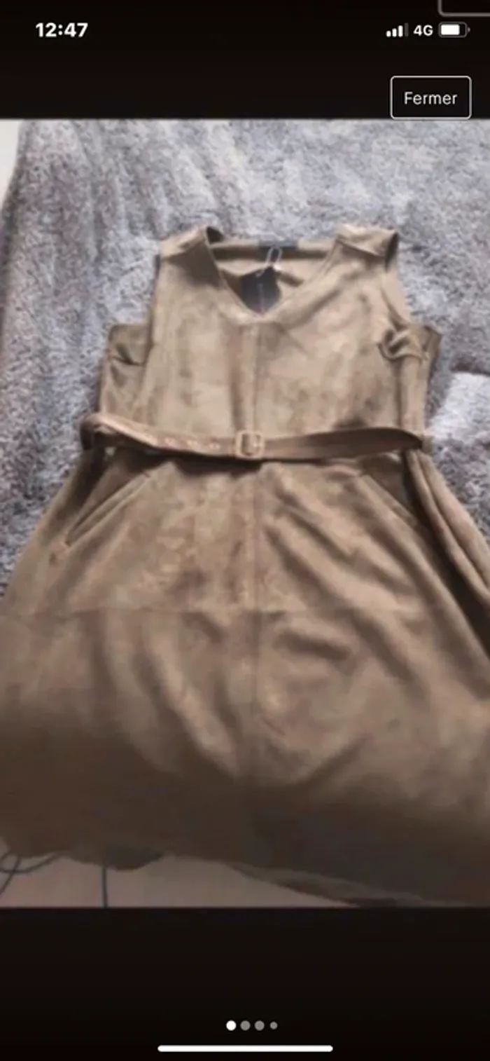 Très jolie robe mode taille 46 kaki mode - photo numéro 3