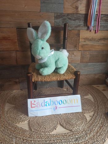 Peluche lapin vert ajena vintage tbe