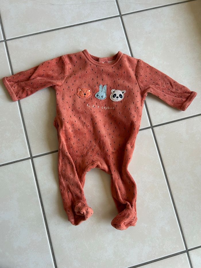 Lot 4 pyjamas velours mixtes 3 mois Kiabi - photo numéro 8