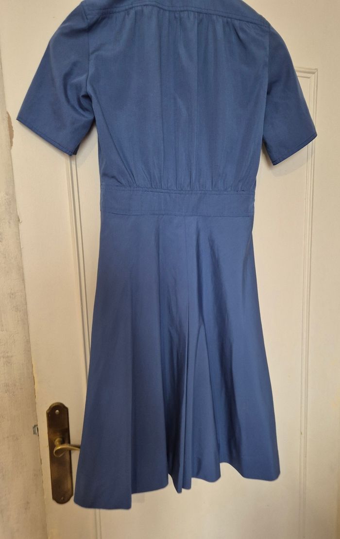 Robe chemise vintage couleur bleu manche courte cacharel taille 8 36 - photo numéro 6