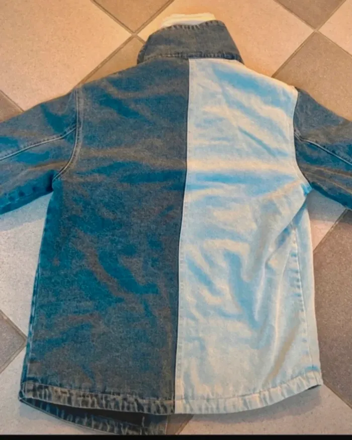 Veste en jeans double couleur / doudoune en jeans - photo numéro 3