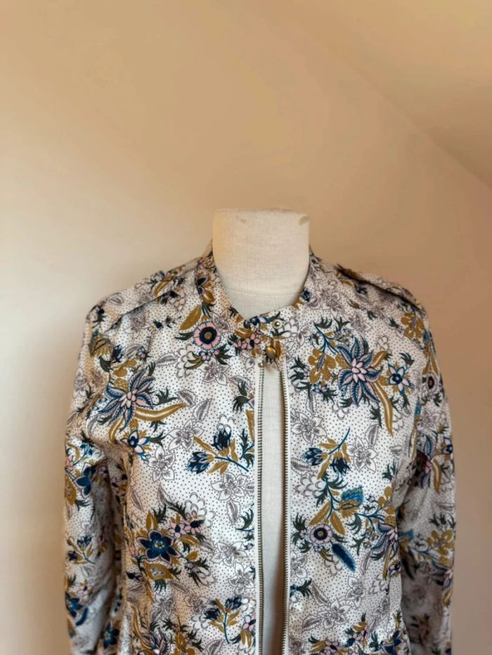Superbe veste légère parka kway neuf fluide fleuri tropical Promod 🌸 S 36 - photo numéro 2