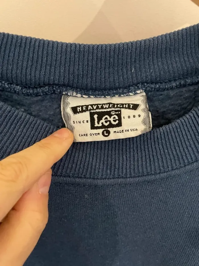 Crewneck Lee plain full blue made in USA 🇺🇸 - photo numéro 3