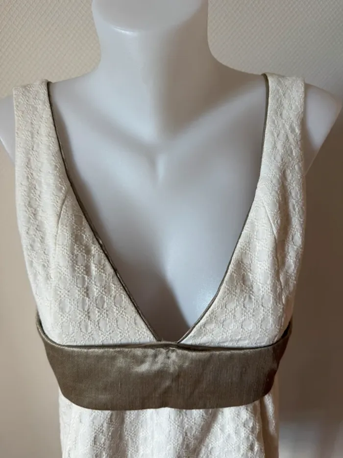 Robe blanc cassé MAJE taille 1 en très bon état - photo numéro 2